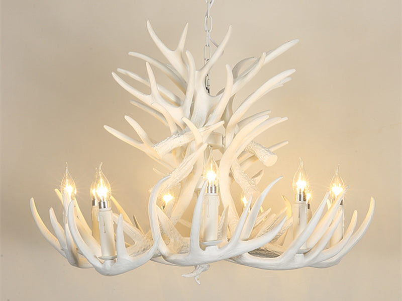 Chandelier American Country Antler Pendant Lights Candle Antler Lighting Antler LOFT Resin Deer Horn Chandeliers