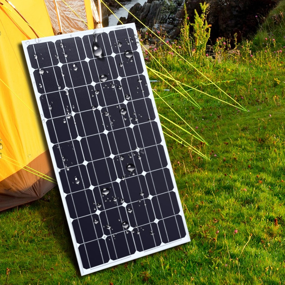 Solar Panel Waterproof Glass Solar Panels 100W -1400W 8V Monocrystalline Solar Board/RV Charge 12V