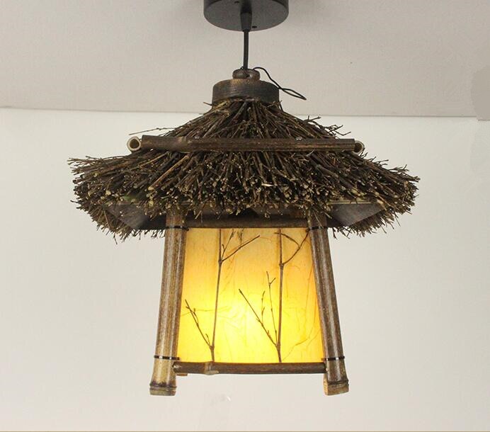 Bamboo Pendant Light Loft Ceiling Hanging Wood Pendant Lights