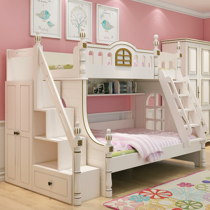 Kids Bed American Design White Children Bunk Bed