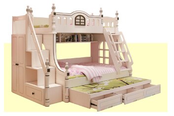 Kids Bed American Design White Children Bunk Bed