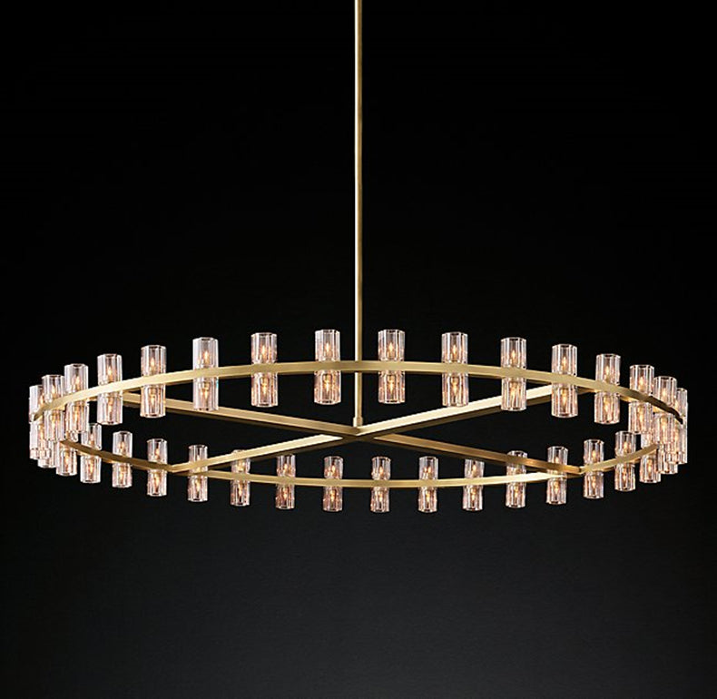 Pendant Light American G4 Led Chandelier Lustre K9 Crystal Gold Round Metal Led Pendant Lights