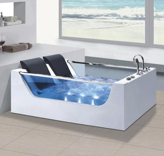 Bathtub Bathroom Fiberglass Whirlpool Badewanne Acrylic Hydromassage Surfing Colourful LED Light Bubble Bathtubs