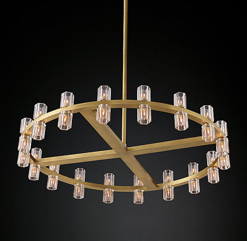 Pendant Light American G4 Led Chandelier Lustre K9 Crystal Gold Round Metal Led Pendant Lights