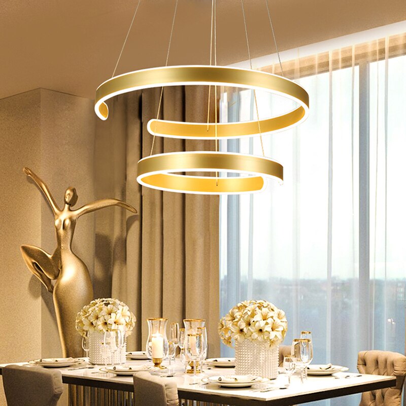 Pendant Light Geometry Circle Rings Acrylic Aluminum Body LED Lighting Pendant Lights