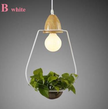 Pendant Light Green Plant Wrought Iron Circle Glass Bowl Pendant Lights