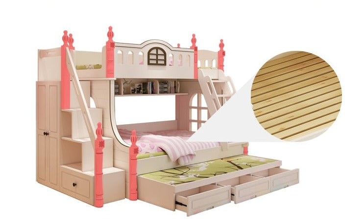 Kids Bed American Design White Children Bunk Bed