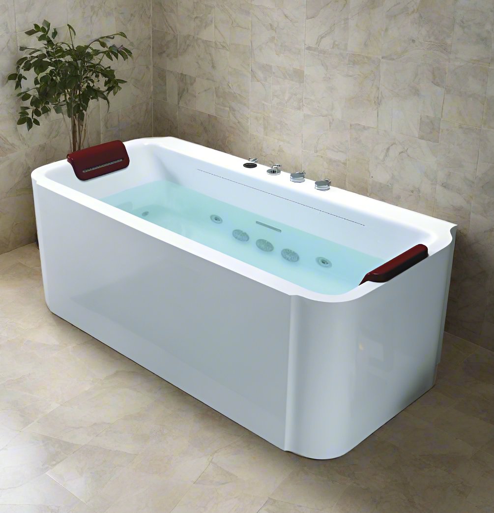 Bathtub Bathroom European Freestanding Rectangular Massage Whirlpools Waterffall Badewanne 