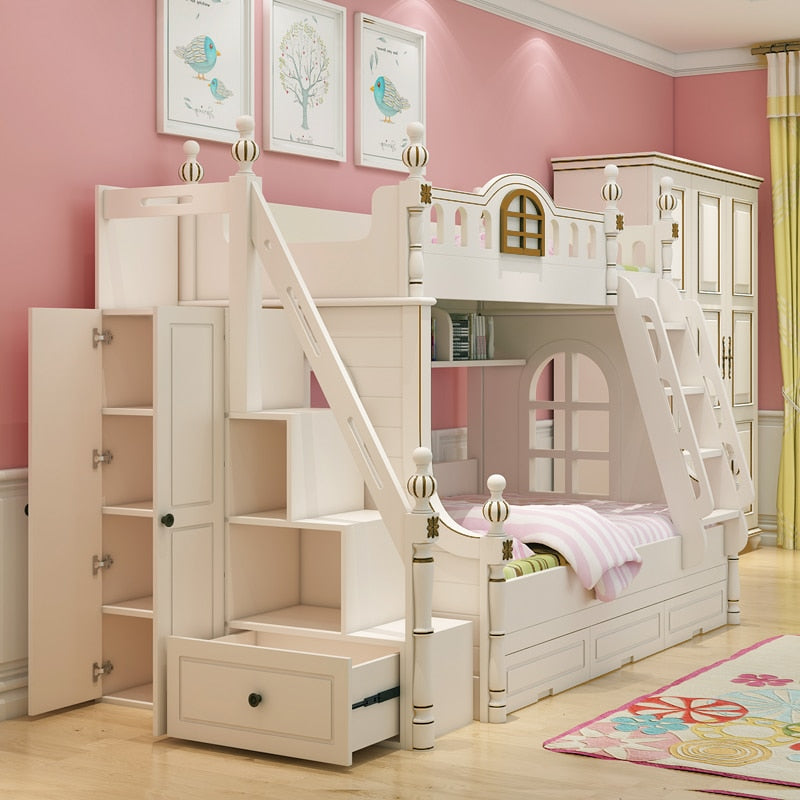 Kids Bed American Design White Children Bunk Bed