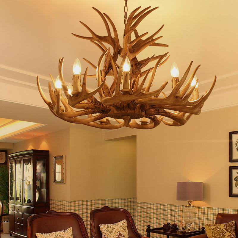 Chandelier American Country Antler Pendant Lights Candle Antler Lighting Antler LOFT Resin Deer Horn Chandeliers