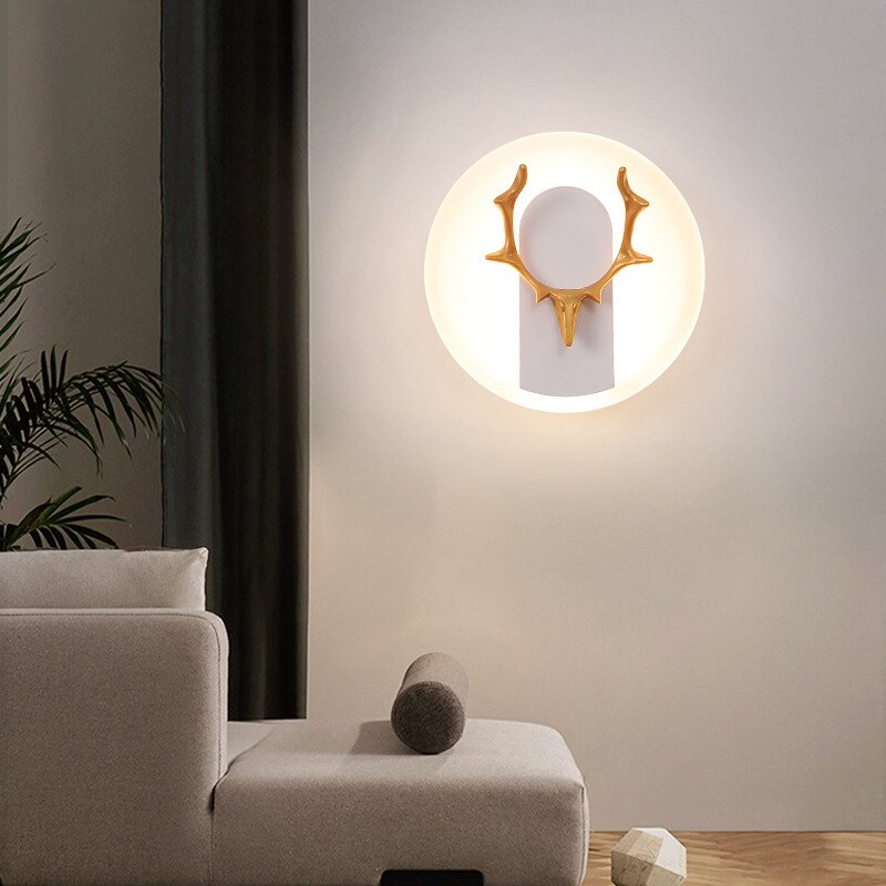 Wall Lamps Modern Nordic Creative Antler Background Sconce Wall Lights