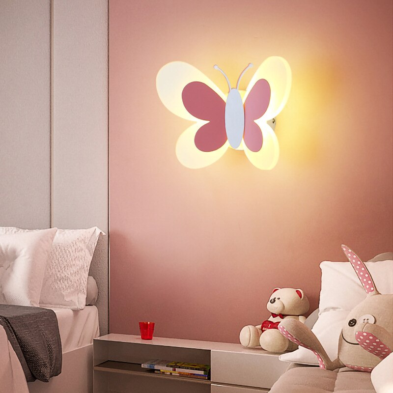 Wall Lamps Modern LED Sconce Nordic Cartoon Butterfly Kids Wall Lights