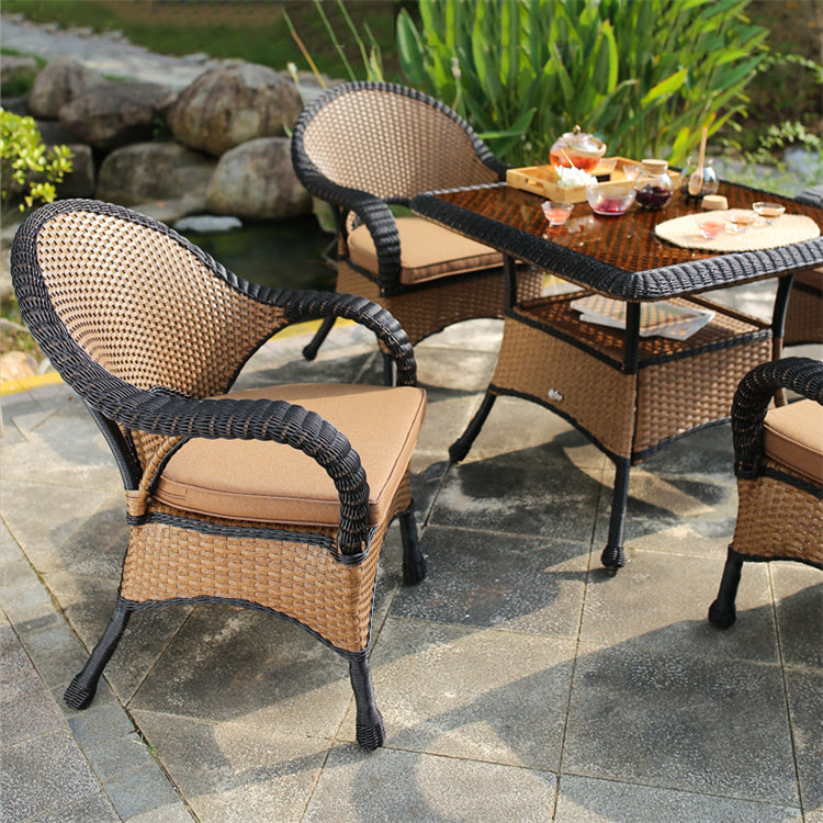 Outdoor Sets Balcony Garden Furniture Leisure Table Chairs European-Style Terrace Home Villa Rattan Outdoor Sets