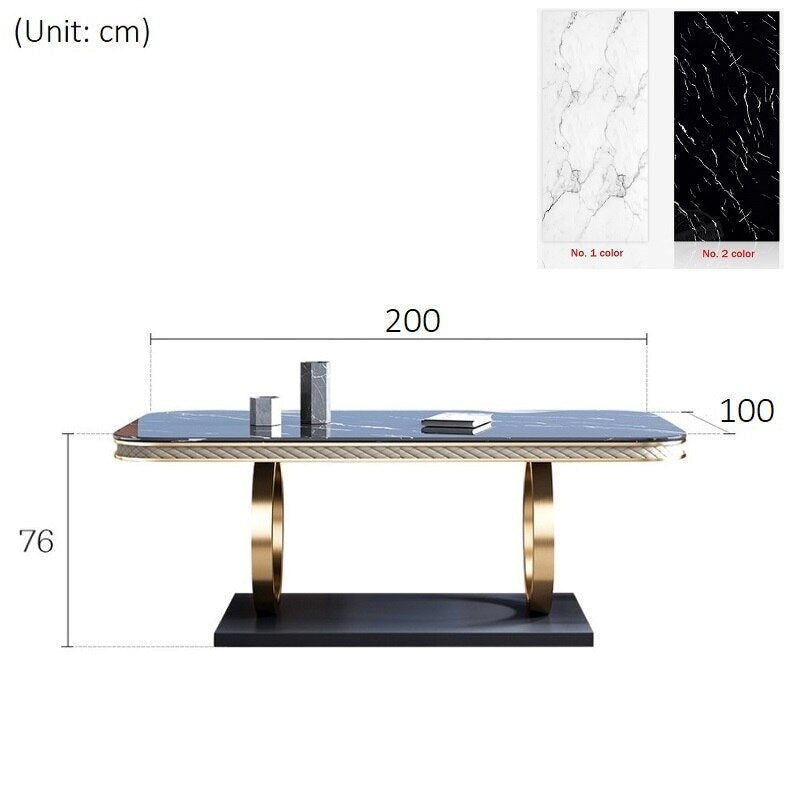 Dinning Tables Set Italian Stainless Steel Esstisch-Set Luxury Modern Marble Tables Sets