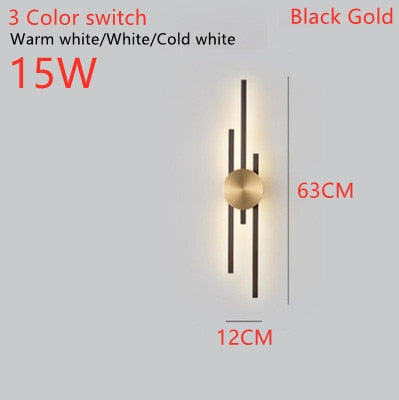 Wall Lamps Surface Mount Minimalist LED Long Coppe Wall Lights