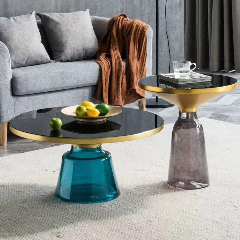 Classic Design Round Glass Couchtisch Side Table Luxury Coffee Glass Tables