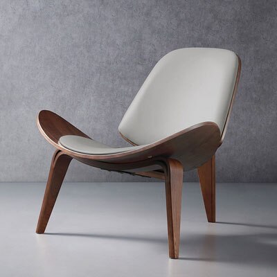 Panton Chair Three-Legged Shell Chair Ash Plywood Fabric Upholstery Furniture Modern Lounge Chair Replica