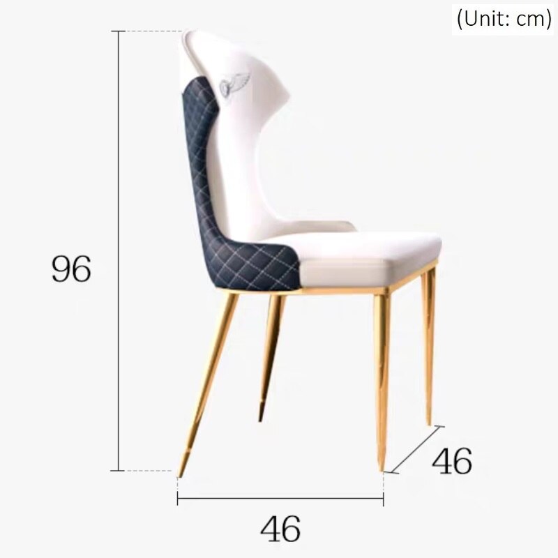 Dining Chairs Sets Modern Luxury French Leather Esszimmerstühle Stainless Steel Gold Legs Wing Chair