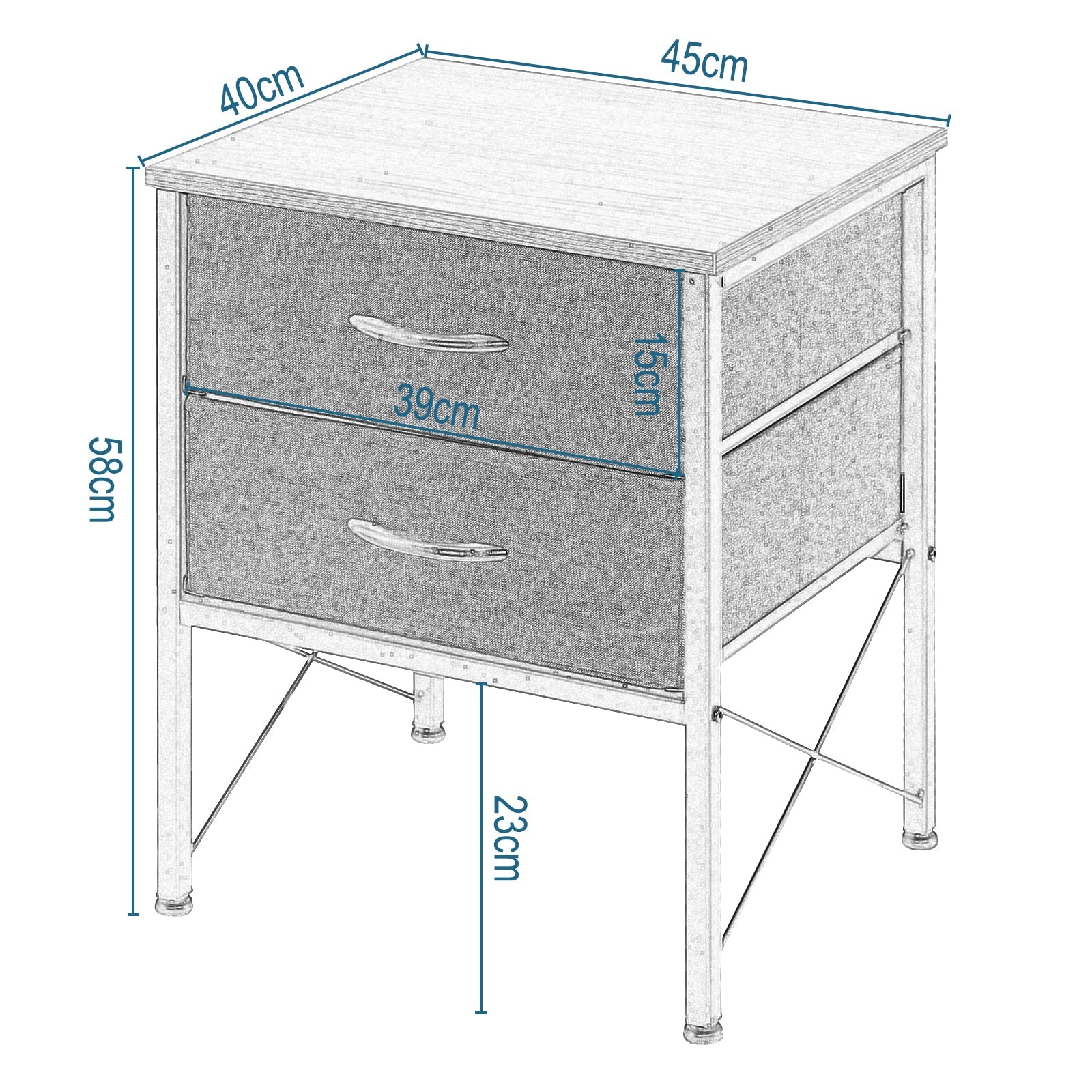 Bedside Cabinet 2 Drawers Nightstands Bedroom Bedside Nachttisch