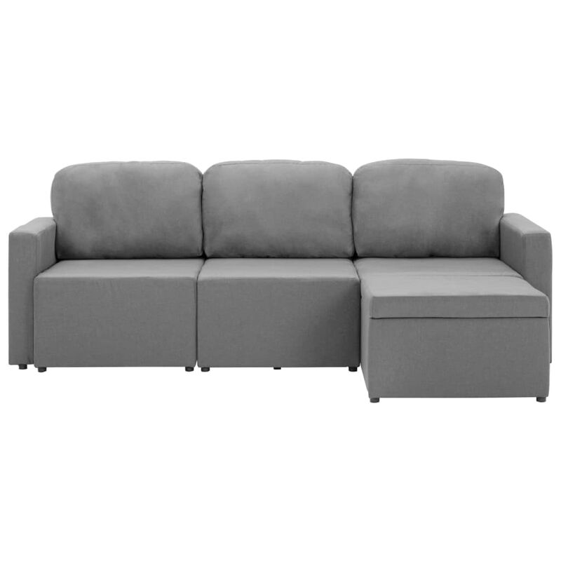 Sofa 3 Seater Modular Right Angle Cushion SofaBed Light Gray Sofas