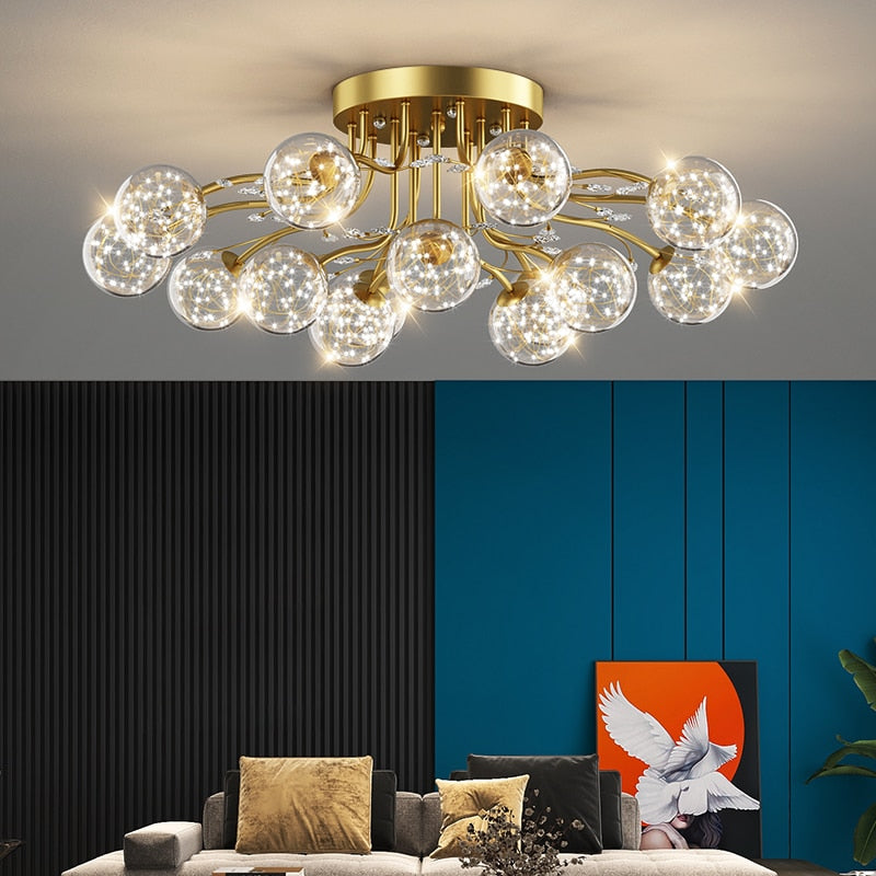 Chandelier Nordic Glass Ball G9 Led Ceiling Lights Crystal Ceiling Lamps Chandeliers