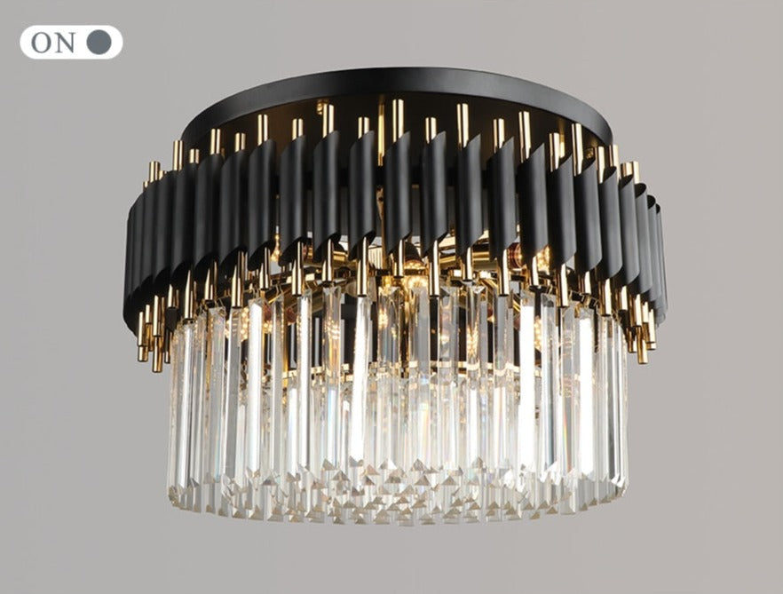 Ceiling Light Luxury Black Modern Home Crystal Ceiling Lights Fixture Leuchter