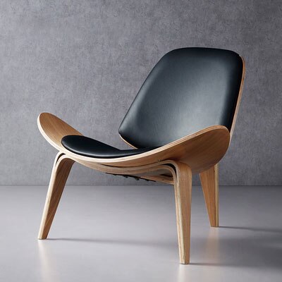 Panton Chair Three-Legged Shell Chair Ash Plywood Fabric Upholstery Furniture Modern Lounge Chair Replica