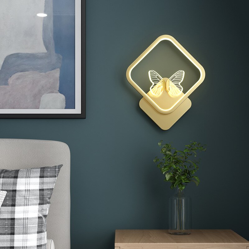 Wall Lamps Modern LED Sconce Butterfly Aisle Gold Bedside Corridor Wall Lights