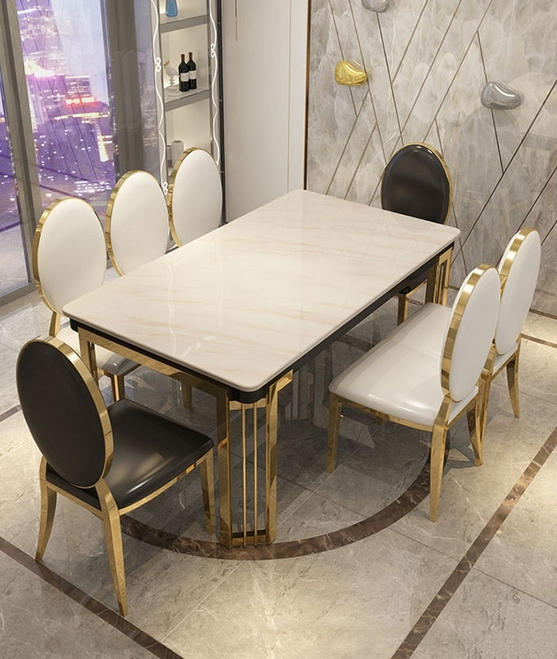 Dining Table Set Minimalist Modern Esstisch Set Nordic Italian Marble Dining Tables Sets