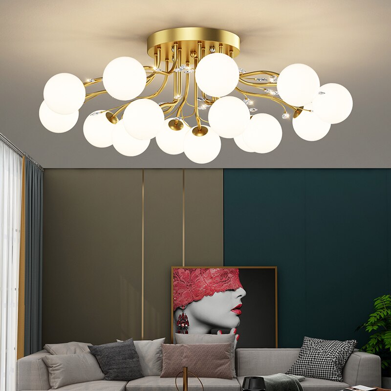 Chandelier Nordic Glass Ball G9 Led Ceiling Lights Crystal Ceiling Lamps Chandeliers