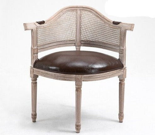 Dining Chair Antique Rattan Back Solid Wood Esszimmerstuhl Leisure Chairs