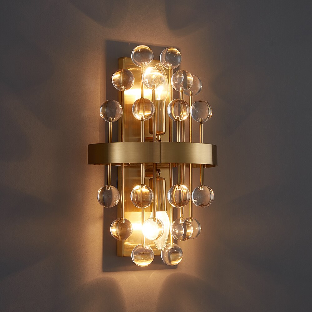 Wall Lamps Modern Gold Crystal Brushed Copper Wall Lights