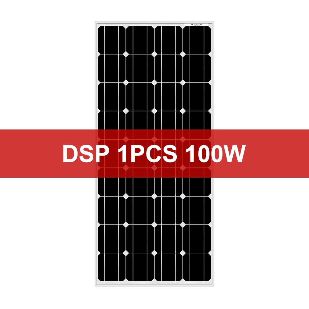 Solar Panel Waterproof Glass Solar Panels 100W -1400W 8V Monocrystalline Solar Board/RV Charge 12V