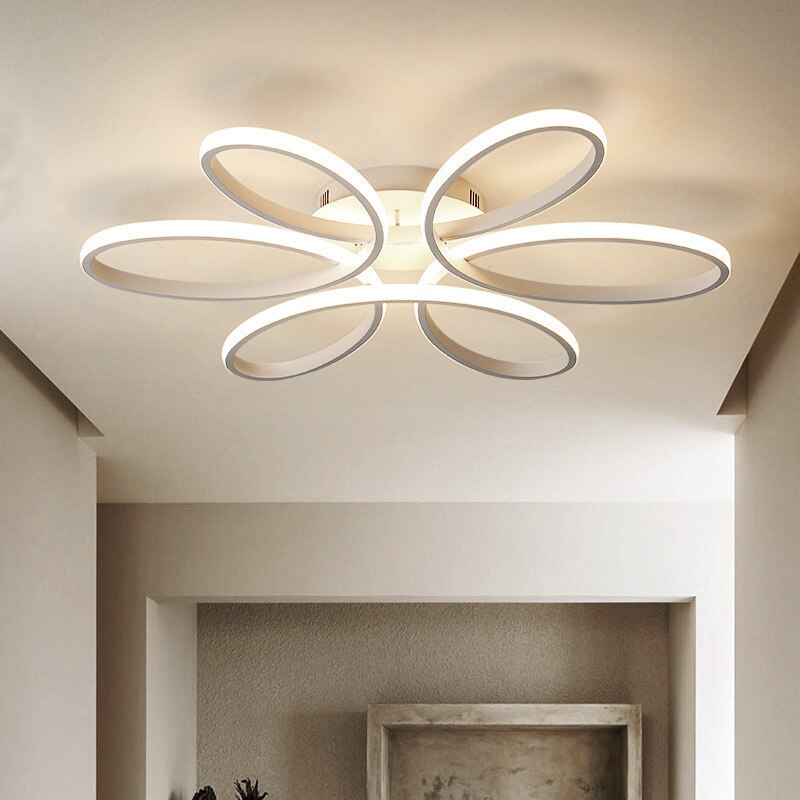 Ceiling Light Flower Creative Ring Lighting Ultra-Thin Iron Acrylic Nordic LED Ceiling Lights