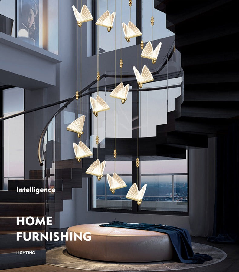 Pendant Light Modern Butterfly Shape Chandelier Lighting Rotating Pendant Lights