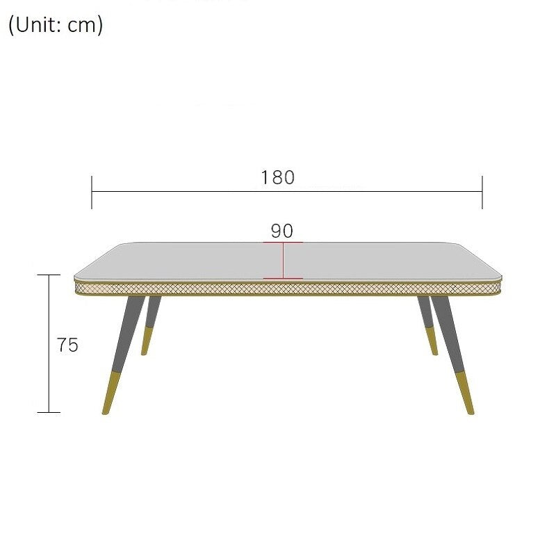 Dining Table Set Italian Luxury Design Marble Top Esstisch-Set Metal Legs Tables