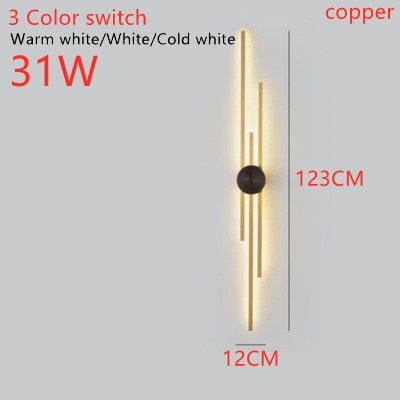 Wall Lamps Surface Mount Minimalist LED Long Coppe Wall Lights