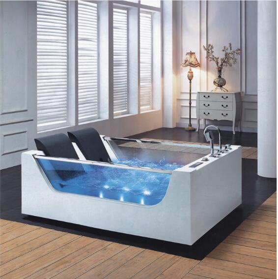 Bathtub Bathroom Whirlpool LED Colored Lights Indoor Spa Surf Massage Badewanne 