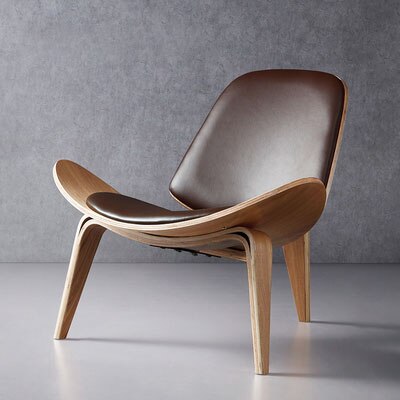 Panton Chair Three-Legged Shell Chair Ash Plywood Fabric Upholstery Furniture Modern Lounge Chair Replica