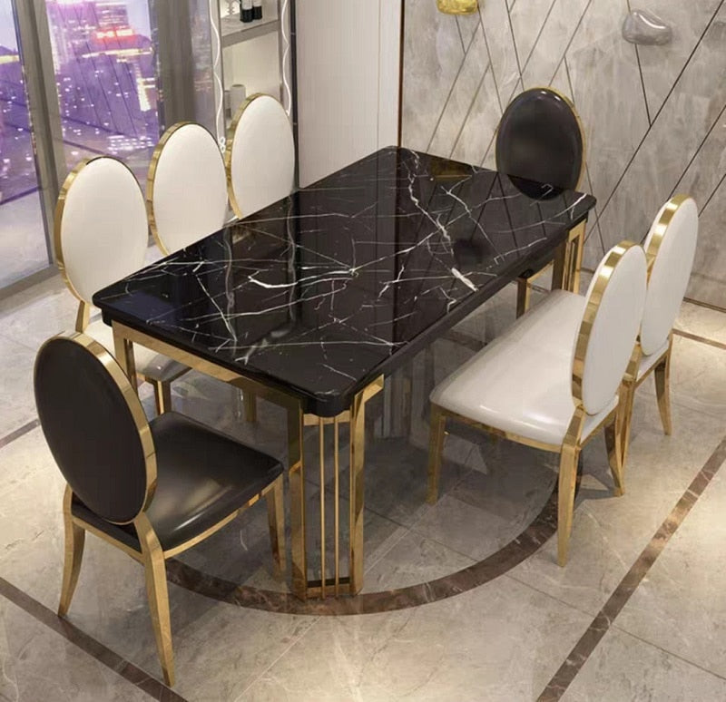 Dining Table Set Minimalist Modern Esstisch Set Nordic Italian Marble Dining Tables Sets