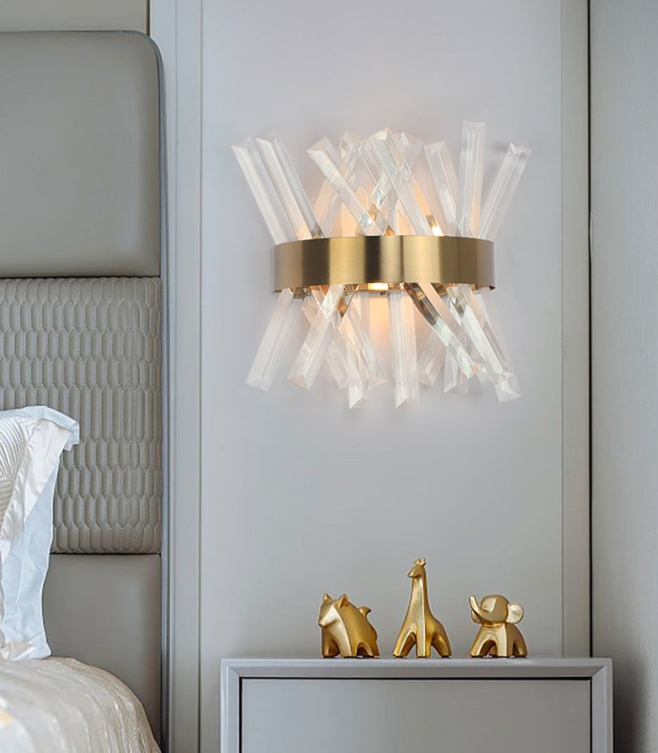 Wall Lamps Modern Gold LED Crystal Wall Sconce Lights