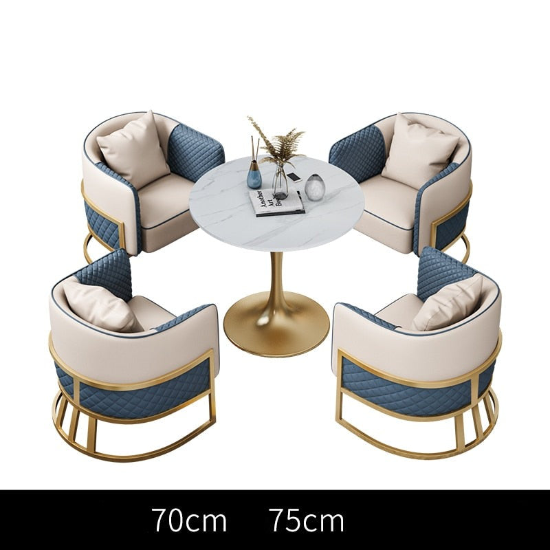 Kitchen & Dining Furniture Sets Nordic Leather Leisure Dining Table Sets