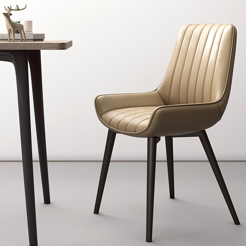 Round Chairs Modern Minimalist Dining Chairs Nordic Light Leather Round Chairs