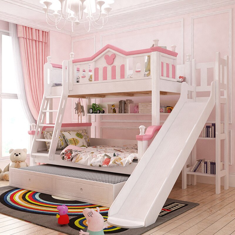 Kids Bed Solid Wood Top and Bottom Bunk Bed