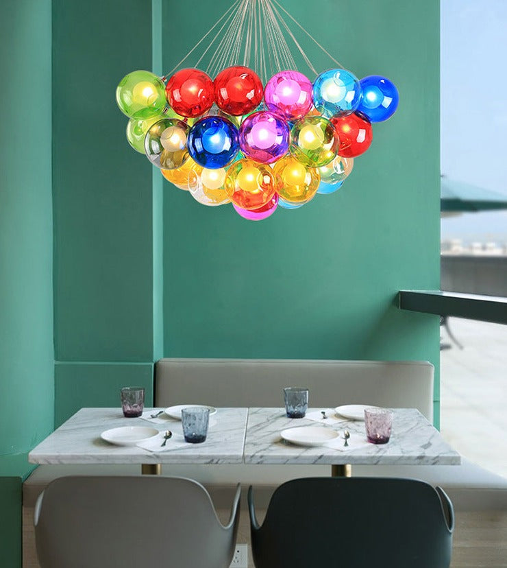 Children's Room Lighting Creative Glass Light Colorful Pendant Lamps Kids Room Hanging Lights