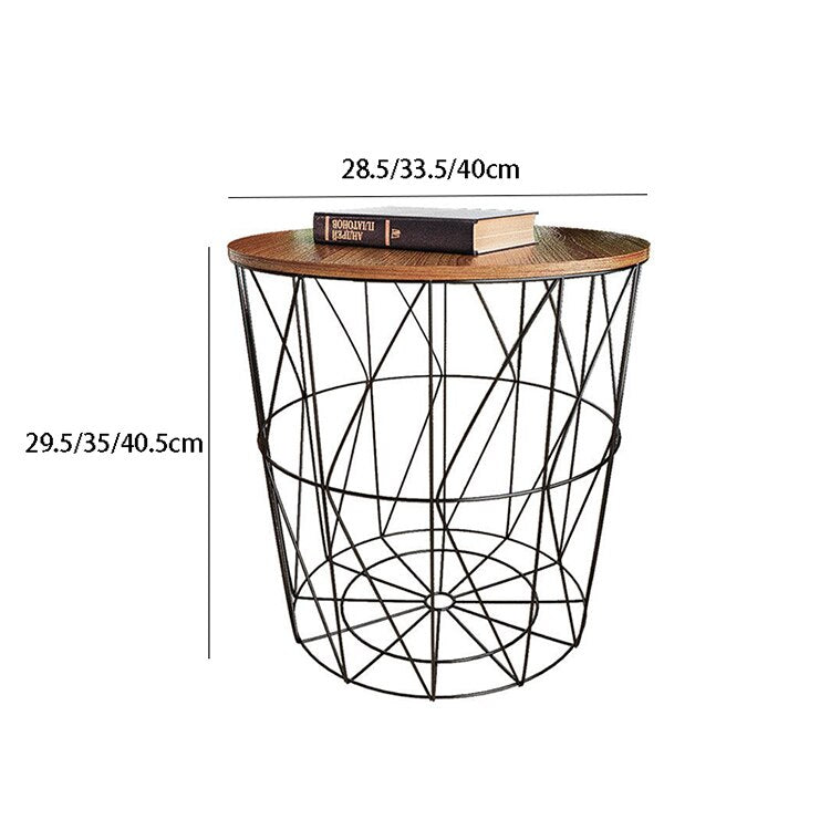 Coffee Table Retro Small Tisch Simple Home Multifunctional Couchtisch Storage Basket Tables