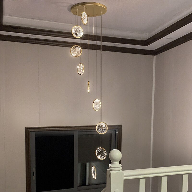 Chandelier Led Gold/Black Dining Room Hanging Lamp Crystal Ring Design Bedroom Lighting Chandeliers