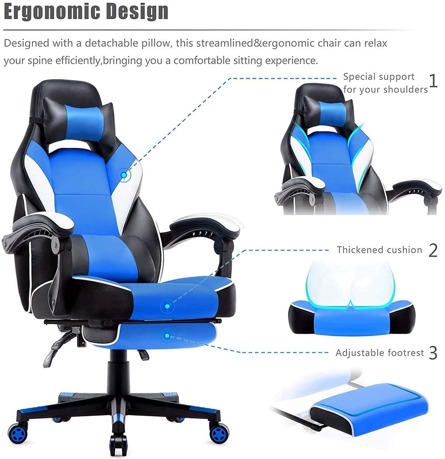 Game Chair Computer Gaming Chair With Ergonomic High Back Gamers Chairs