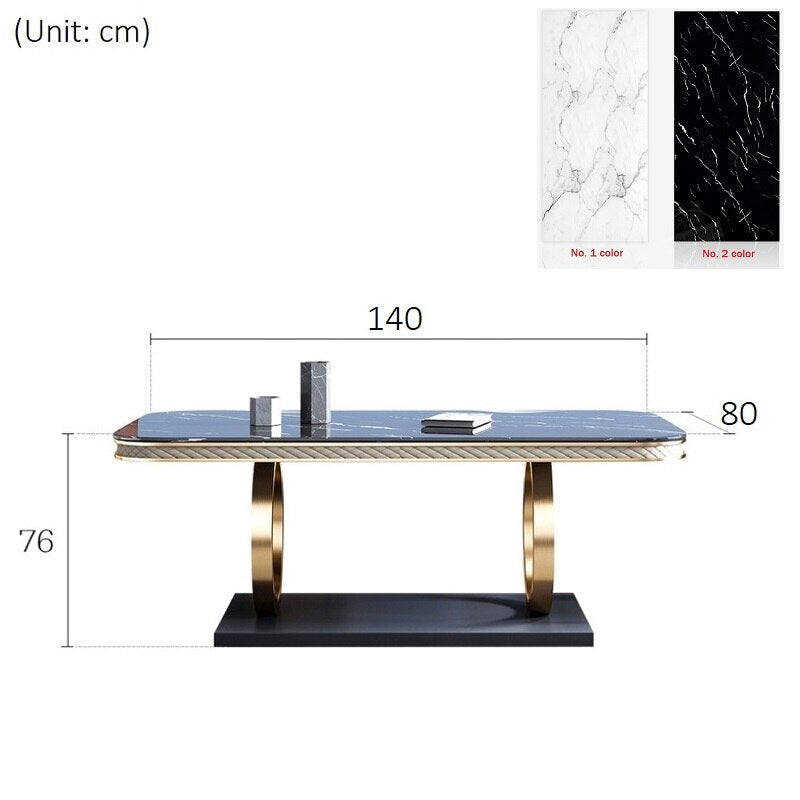 Dinning Tables Set Italian Stainless Steel Esstisch-Set Luxury Modern Marble Tables Sets