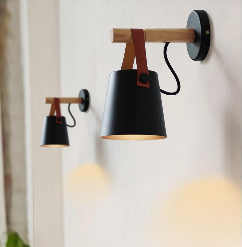 Wall Lamps Wood Iron Led Sconce Bedside Lighting